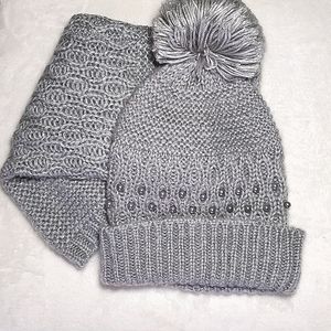 Betsey Johnson Hat and Scarf Set